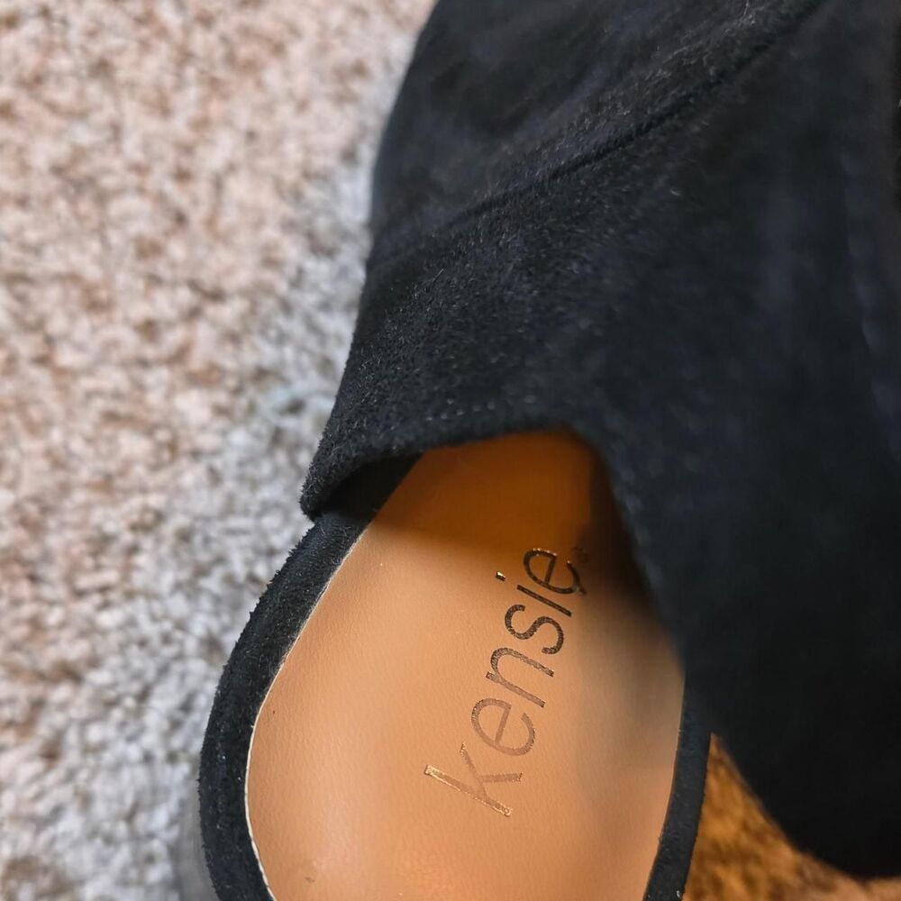 Kensie Women’s Black Suede Cutout Ankle Booties Size 9M - Picture 4 of 5